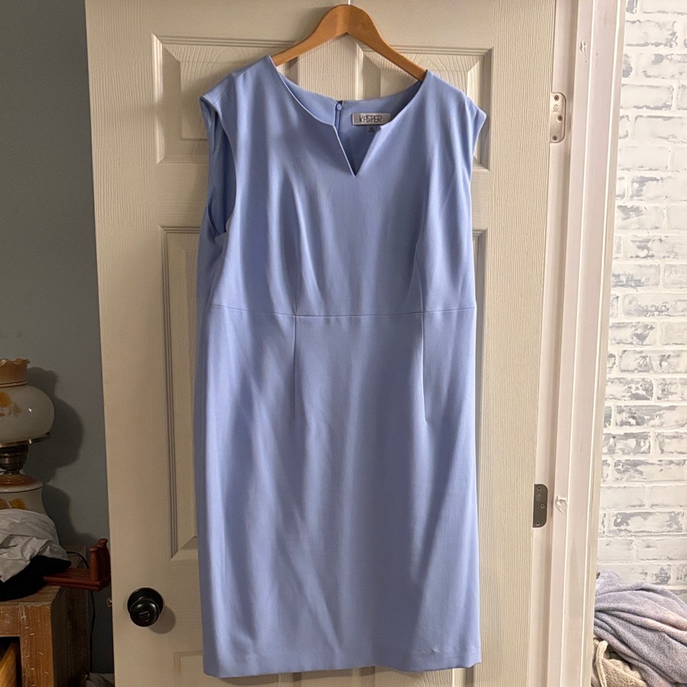 Kasper Soft Blue Sheath Dress